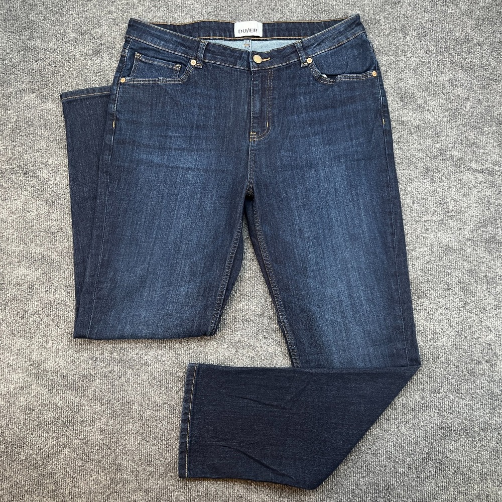 DU/ER Girlfriend Performance Jeans Women's 33x30 Blue Tapered Relaxed Stretch